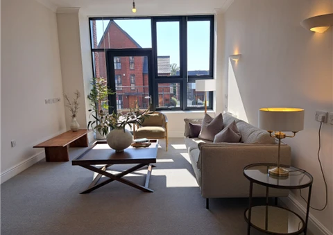 Living room, 2 River House, The Chocolate Quarter