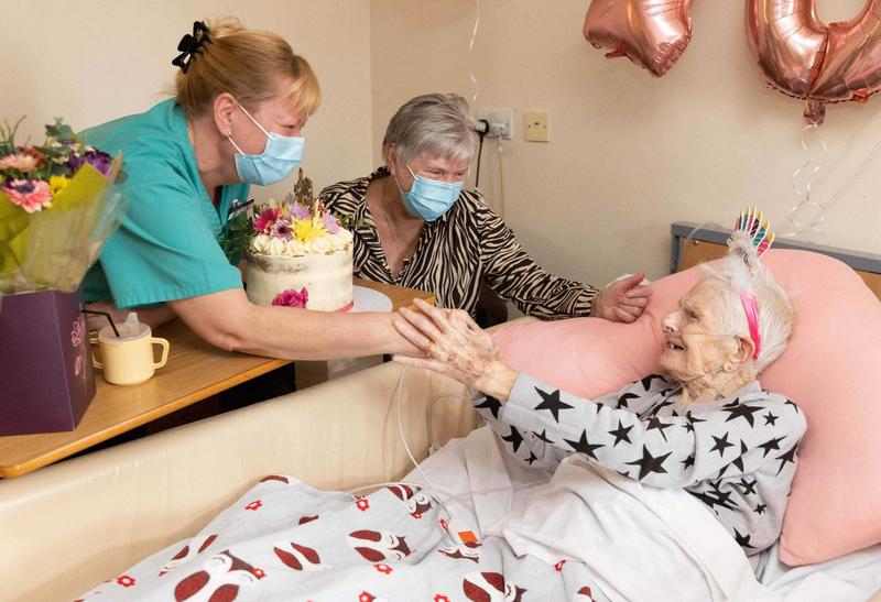 A resident 104th birthday at John Wills House care home