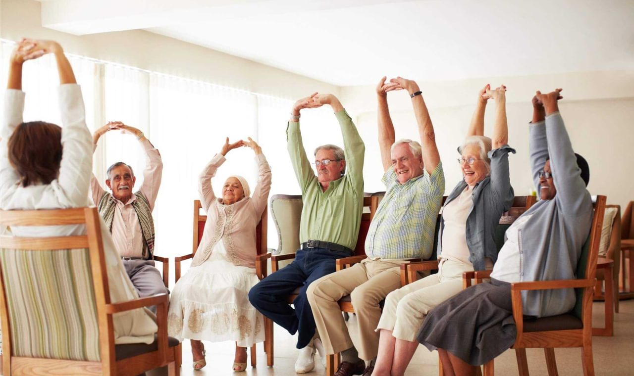 Therapy team in care home and retirement village of St Monica Trust